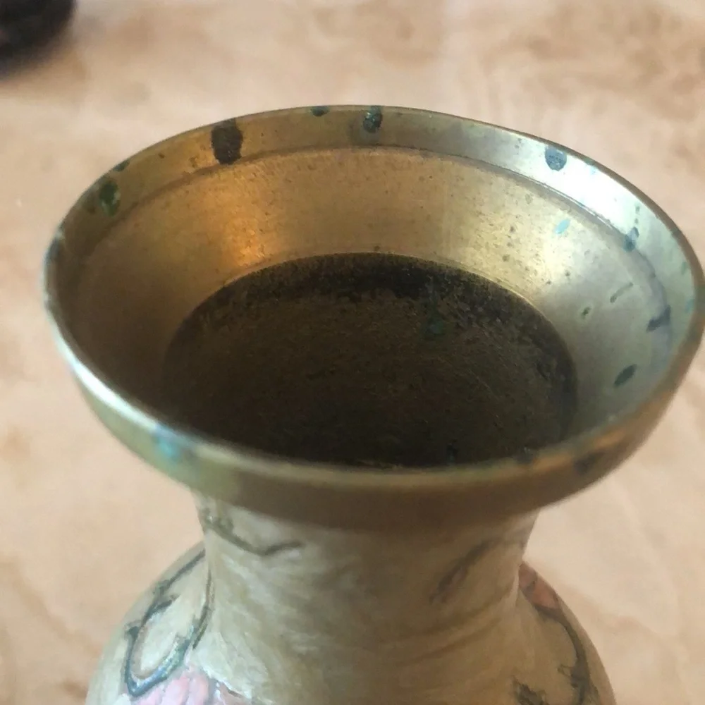 BRASS PAINTED VASE • FROM BUSCH GARDENS CIRCA EARLY ‘90s • VINTAGE